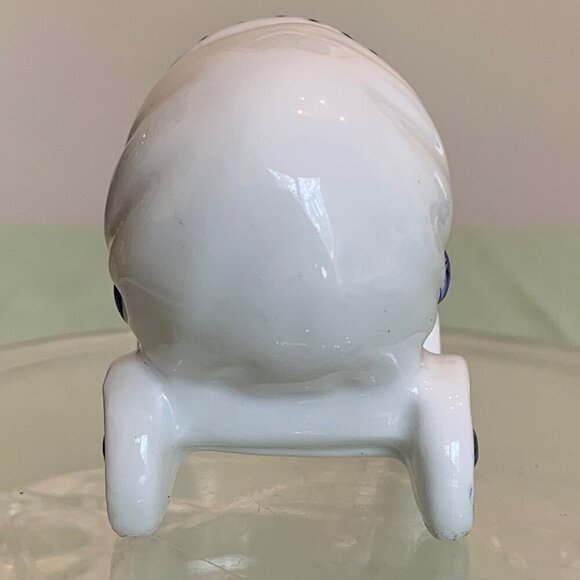 Vintage Baby Buggy Ceramic Planter Stroller Pram Hand Painted Newborn Boy Gift - Picture 8 of 13